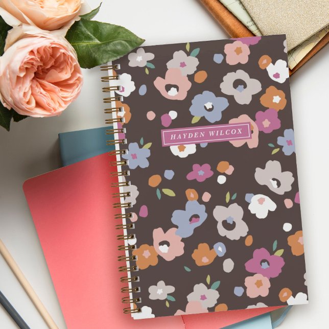 Brown Orange Purple Floral Spiral-Bound Notebook (Creator Uploaded)