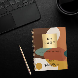 Brown orange retro pattern business logo 2027 planner