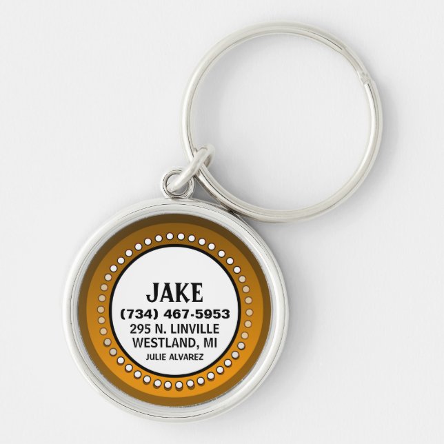 Brown Orange Stud  - Jake Key Ring (Front)