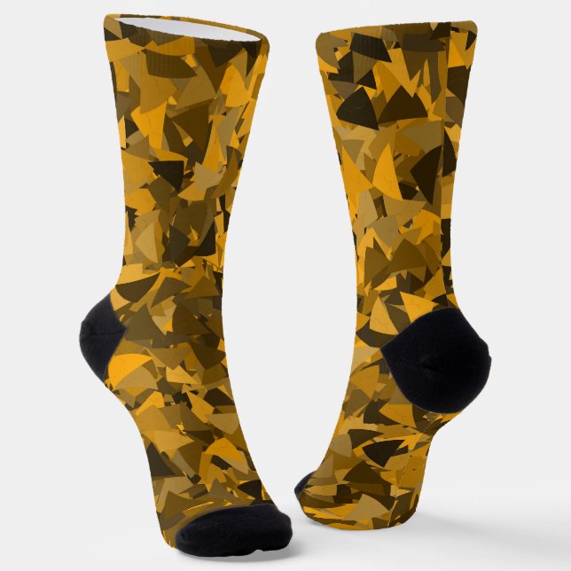 Brown Orange Triangle Pattern Socks (Angled)