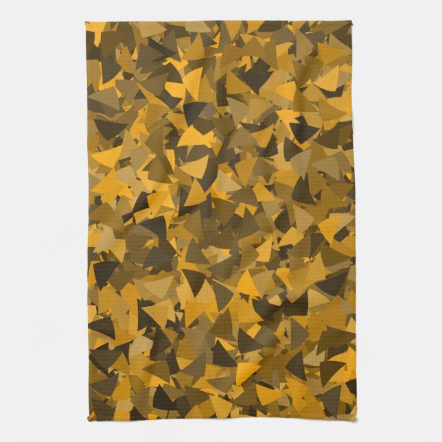 Brown Orange Triangle Pattern Tea Towel (Vertical)