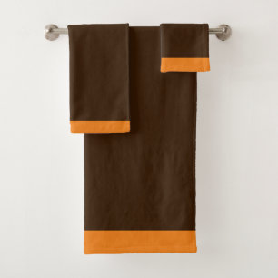 Brown Orange Trim Sport Team Colours Bath Towel Se