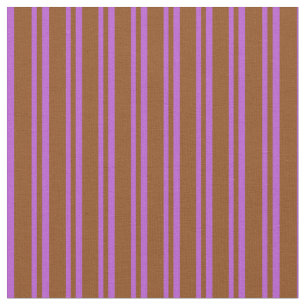 Brown & Orchid Coloured Lined Pattern Fabric