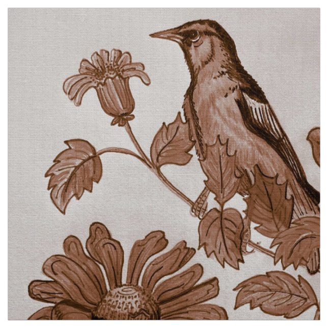 Brown Oriole Fabric  (Swatch)