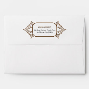 Brown Ornate Patterned Frame Envelope