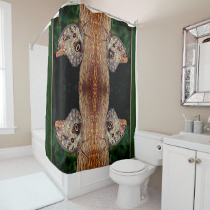 Brown Owl Butterfly Close Up Nature Abstract  Shower Curtain