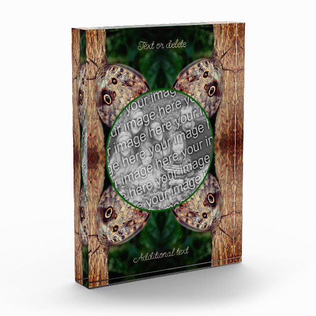 Brown Owl Butterfly Frame Create Your Own  Photo Block (Left)