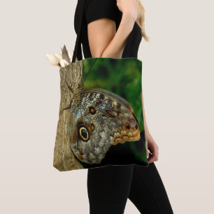 Brown Owl Butterfly Nature Art Tote Bag