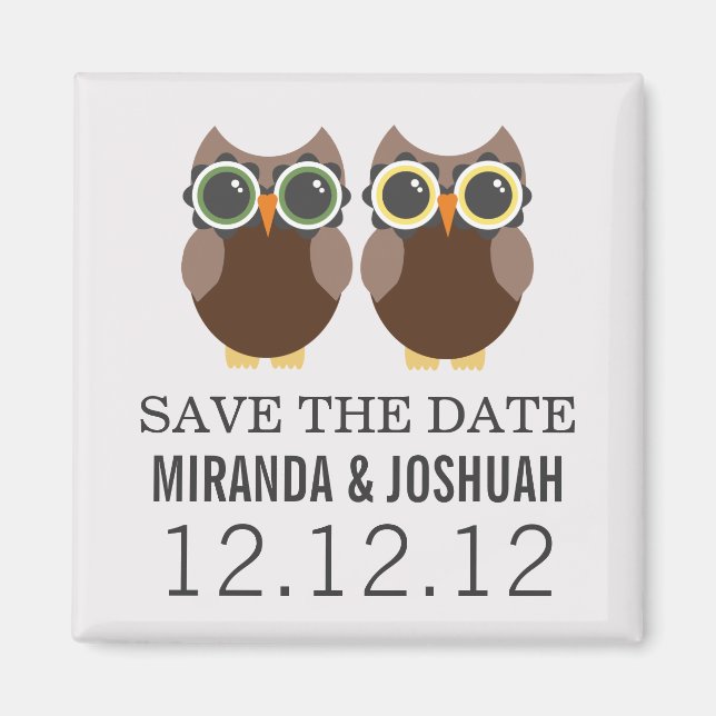 Brown Owl Design Save The Date Magnets (Front)