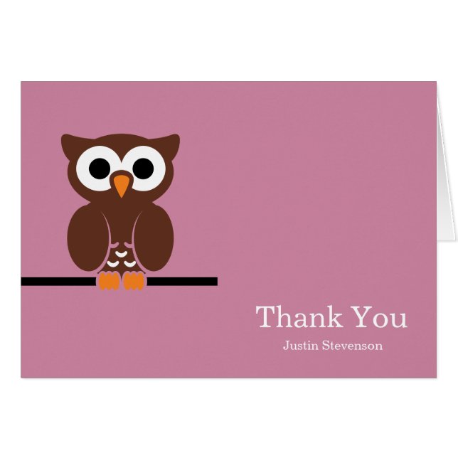 Brown Owl Girly Thank You (Front Horizontal)