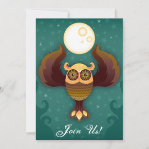 Brown Owl Moon Invitation