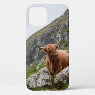 BROWN OX ON MOUNTAIN iPhone 12 CASE