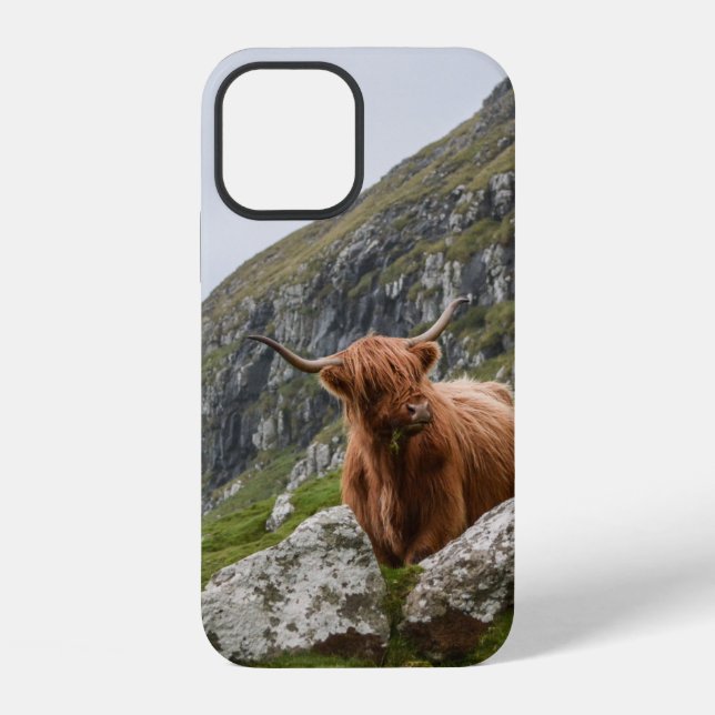 BROWN OX ON MOUNTAIN iPhone CASE (Back)