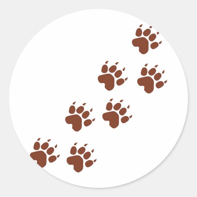 brown pad traces icon classic round sticker (Front)