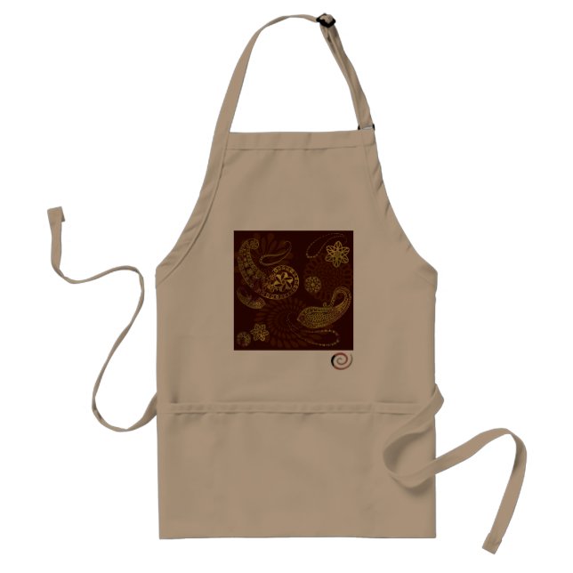 Brown Paisley Apron (Front)