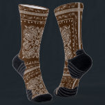 Brown Paisley Bandanna Print Socks<br><div class="desc">Brown paisley print premium quality socks. Visit my shop for the entire bandanna sock design collection.</div>