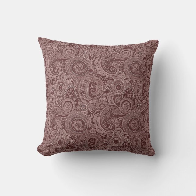 Brown Paisley Pattern Cushion (Front)