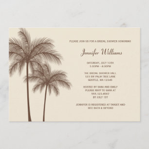 Brown Palm Tree Bridal Shower Invitation