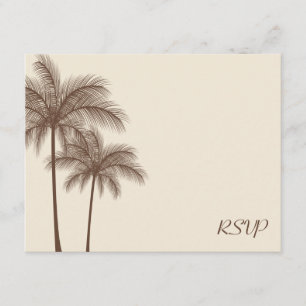 Brown Palm Tree RSVP Wedding Response Card