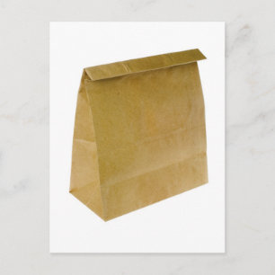 Brown paper bag postcard