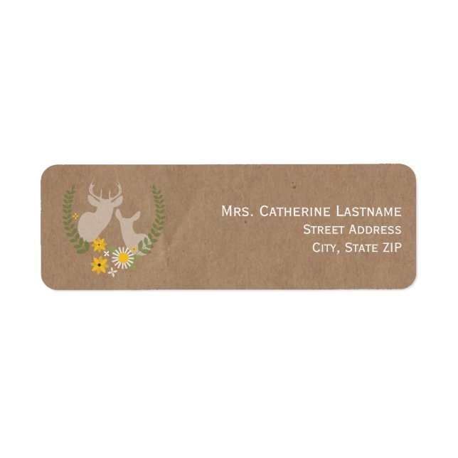 Brown Paper Inspired Wildflower & Deer Labels (Front)