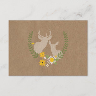 Brown Paper Inspired Wildflowers & Deer RSVP Card