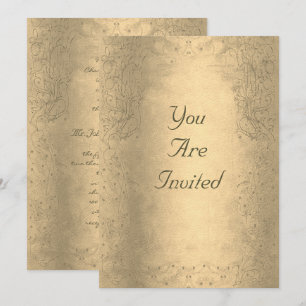 Brown Paper Swirl Vintage Wedding Invitations