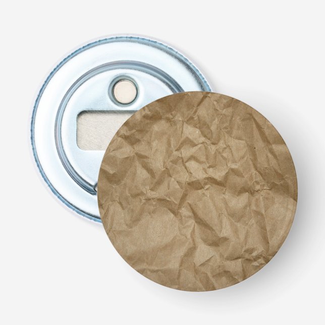 Brown Paper, Wrinkled Paper, Crumpled Paper Bottle Opener (Front)