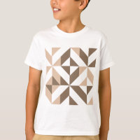 Brown Patchwork Geometric Deco Cube Pattern