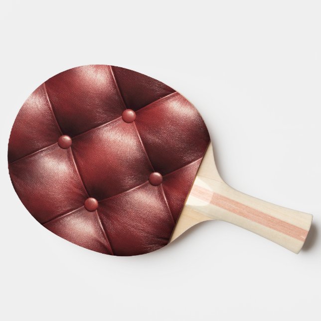 brown pattern leather skin ping pong paddle (Side)
