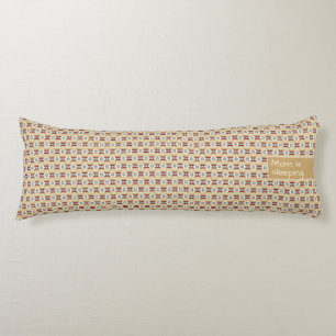 Brown Pattern Mexico Inspired, Small Text Body Cushion