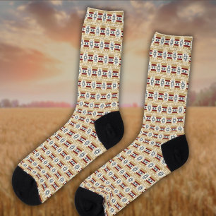 Brown Pattern Mexico Inspired Socks