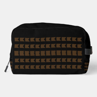 Brown Pattern on Black Background Mens Dopp Kit