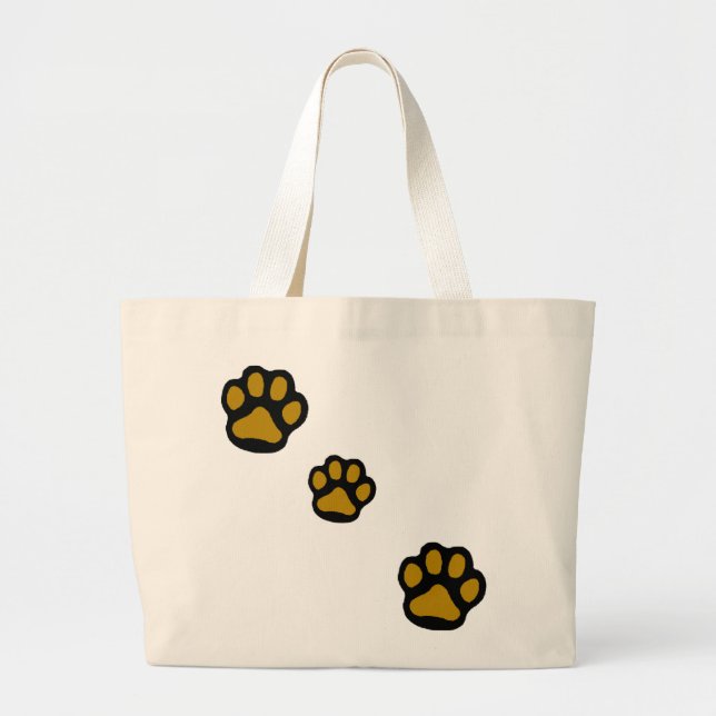 Brown Paws Large Tote Bag (Front)
