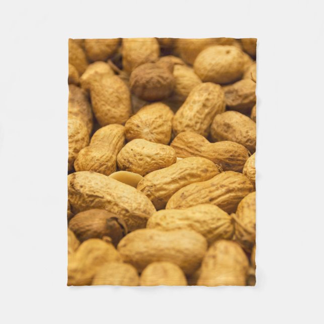 Brown peanut nut pattern fleece blanket (Front)