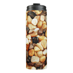 Brown pebbles pattern thermal tumbler