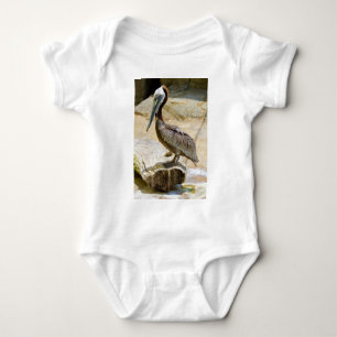 Brown Pelican Baby Bodysuit