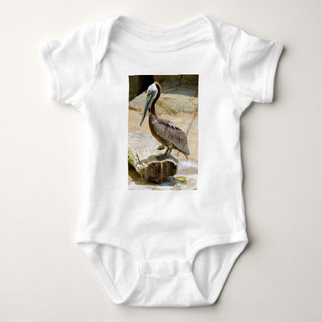 Brown Pelican Baby Bodysuit (Front)