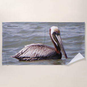 Brown Pelican beach towel