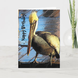 Brown Pelican Bird Wildlife Animal Happy Birthday Card