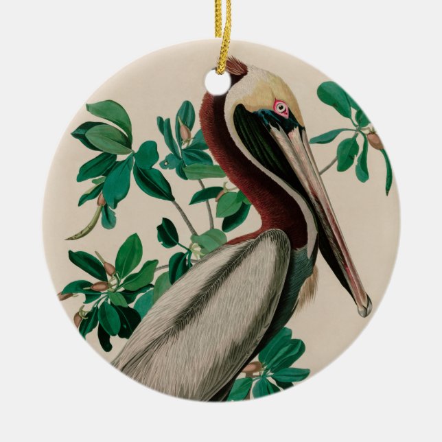 Brown Pelican Birds of America Audubon Print Ceramic Ornament (Front)