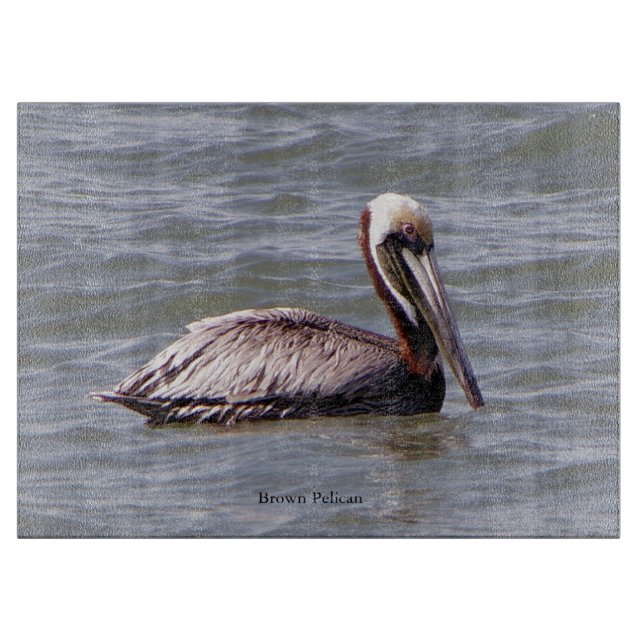 Brown Pelican cutting board (Front)