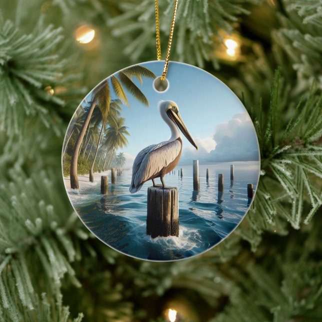 Brown Pelican Keepsake Ceramic Ornament (Creator Uploaded)