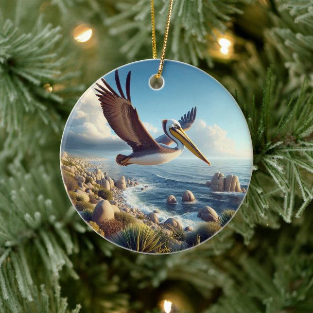 Brown Pelican Keepsake Ceramic Ornament (Creator Uploaded)