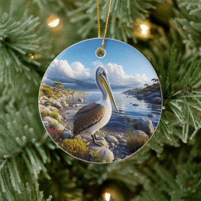 Brown Pelican Keepsake Ceramic Ornament (Creator Uploaded)