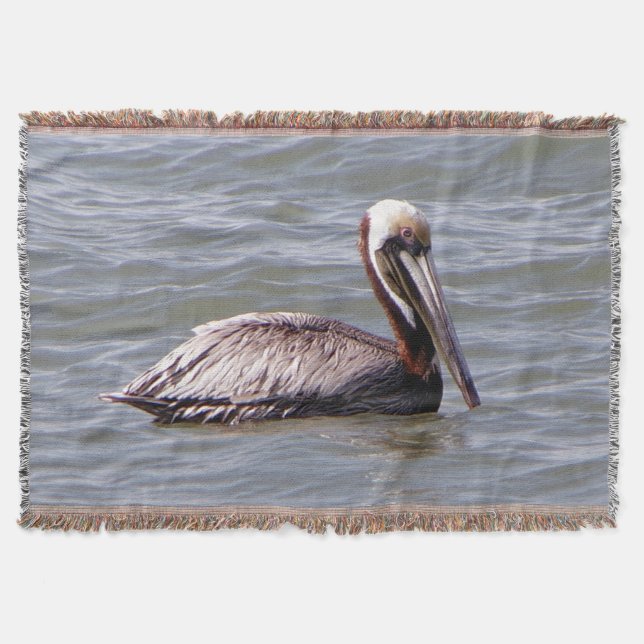 Brown Pelican throw blanket (Front)