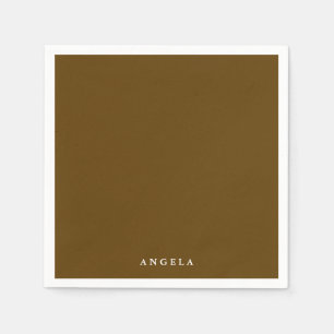 Brown Personalised Name Napkin