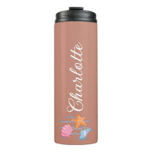 Brown Personalised Seashells  Thermal Tumbler