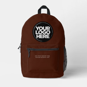 Brown   Personalized Corporate Logo and Text Printed Backpack