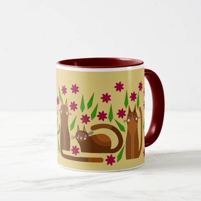 BROWN PET CAT MUG (Front Right)